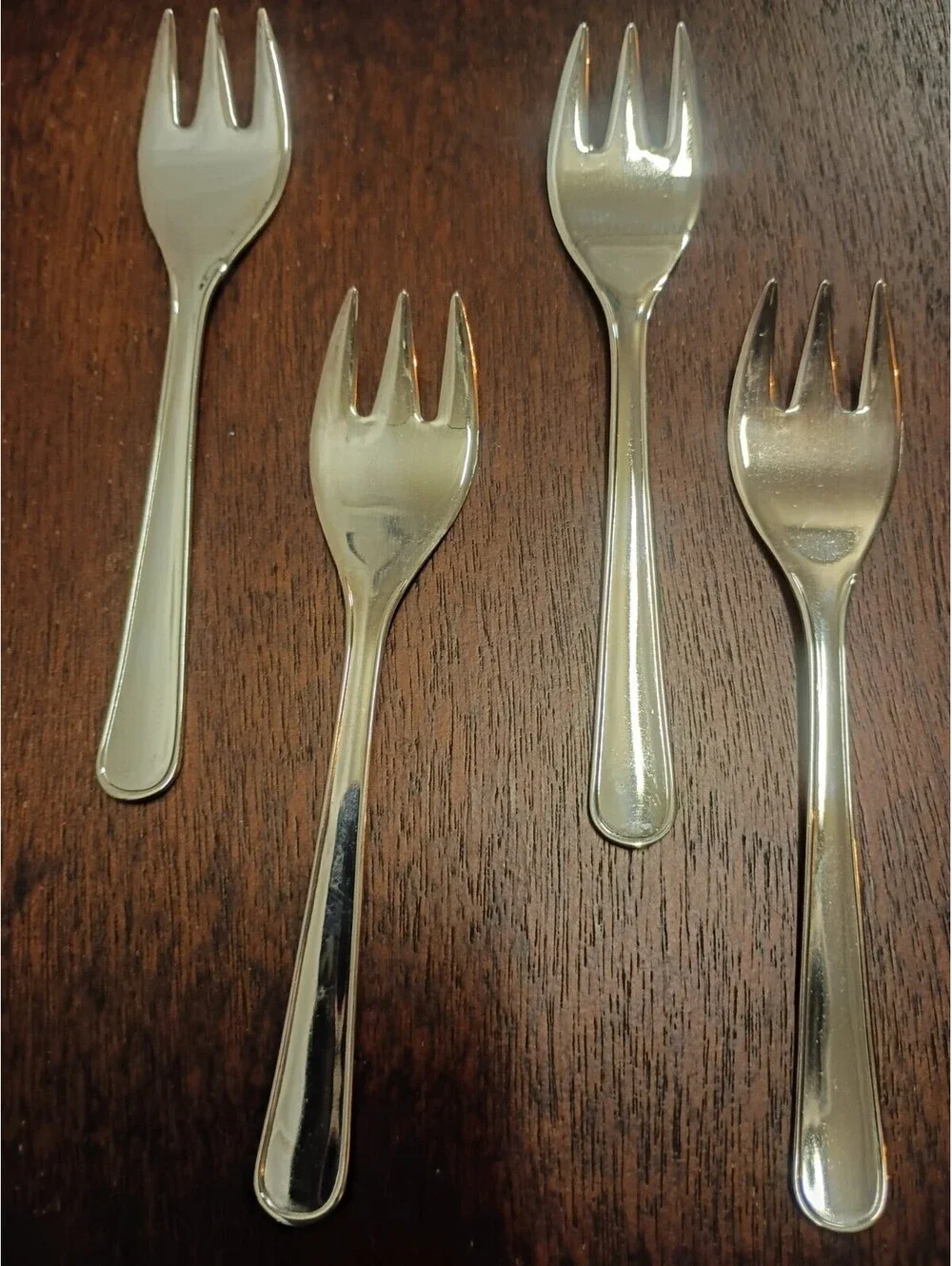 Leonard Silver Plated Italy Seafood Hors d' Oeuvres or Children's Forks set of 4